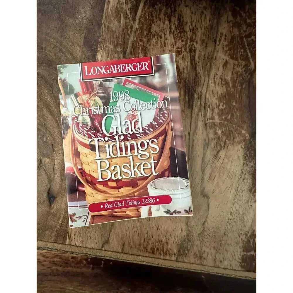 Longaberger Glad Tidings 1998 Christmas Collection Wall Hanging Basket & liner